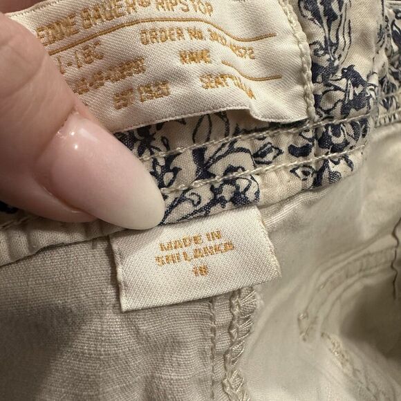 Eddie Bauer Ripstop Stretch Cotton Chino Shorts Mid Rise Pockets Khaki 18 - Picture 4 of 6